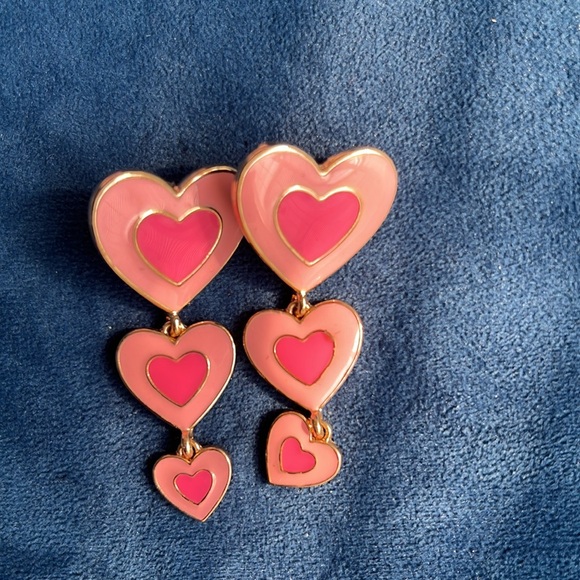 Pink Heart Earrings - Picture 3 of 3